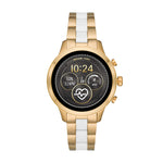 Michael Kors Access Womens Runway Touchscreen Smartwatch Stainless Steel Bracelet watch, Two tone Gold tone and white, MKT5057