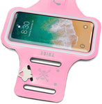 TRIBE Water Resistant Cell Phone Armband Case for iPhone Xs Max, XR, 8 Plus, 7 Plus, 6 Plus, 6S Plus, Samsung Galaxy S9 Plus, S8 Plus, A8 Plus, Note 4/5/8/9 with Adjustable Elastic Band & Key Holder