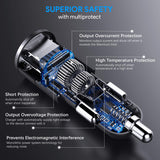 USB Type C Car Charger, JOOMFEEN Qualcomm Quick Charger 3.0+2.4A 30W Rapid Dual Port USB Car Charger Adapter with 3FT/1M USB C Cable for Samsung Galaxy Note 9/S9/S9 Plus,Note 8/S8/S8 Plus,LG G5,G6,V20