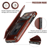 iPhone 8 Wallet Case with Card Holder,OT ONETOP iPhone 7 Case Wallet Premium PU Leather Kickstand Card Slots,Double Magnetic Clasp and Durable Shockproof Cover 4.7 Inch(Brown)