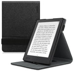 kwmobile Cover for Kobo Aura H2O Edition 2 - PU Leather e-Reader Case with Built-in Hand Strap and Stand - Black
