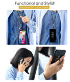Liv2Fun Multifunctional Wearable Phone Ring, Detachable Phone Grip, with Anti-Theft Lanyard Neck Strap Loop, Support Magnetic Car Mount (Silver)
