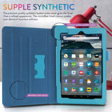 Fire HD 10 Case, Amazon Fire HD 10 2015 Case, rooCASE Dual View Leather PU Folio Slim Fit Lightweight Folding Stand Cover Auto Wake/Sleep, Navy