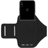 i2 Gear Cell Phone Armband Case for Running - Workout Phone Holder with Adjustable Arm Band and Reflective Border - Medium Armband for iPhone 8, 7, 6, 6S, Galaxy S6, S5, S4, HTC One, Black