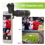 Apexel Cell Phone Camera Lens Kit -Remote Shutter+ Phone Tripod+ 6 in 1 Phone Lens -Metal 16X Telephoto Zoom Lens/Wide Angle/Macro/Fisheye/Kaleidoscope/CPL for iPhone X 8 7 6 Plus Samsung Smartphone