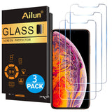 Ailun Compatible with Apple iPhone Xs Max Screen Protector[3 Pack](6.5 inch 2018 Release) Tempered Glass 0.33mm Anti-Scratch,Advanced HD Clarity Work with Most Case