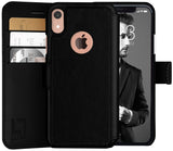 LUPA iPhone XR Wallet case, Durable and Slim, Lightweight with Classic Design & Ultra-Strong Magnetic Closure, Faux Leather, Black, for Apple XR.