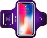 TRIBE Water Resistant Cell Phone Armband Case for iPhone Xs Max, XR, 8 Plus, 7 Plus, 6 Plus, 6S Plus, Samsung Galaxy S9 Plus, S8 Plus, A8 Plus, Note 4/5/8/9 with Adjustable Elastic Band & Key Holder