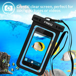 FRiEQ Waterproof Case For Outdoor Activities - Waterproof Bag/Pouch For iPhone X/8/8plus/7/7plus/6s/6s plus/Samsung Galaxy S9/S9 Plus - IPX8 Certified To 100 Feet (Black)