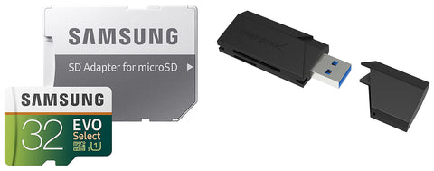 32GB EVO Select Memory Card and Sabrent SuperSpeed 2-Slot USB 3.0 Flash Memory Card Reader