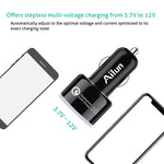 Ailun Fast Car Charger,Qualcomm Quick Charge 3.0 Adapter,Dual USB Port 35W,for Mobile Device,Compatible with iPhone X/Xs/XR/Xs Max /8/8Plus/7,6 6s, Galaxy s10 s10plus,S9 S9+ [Blue Light]