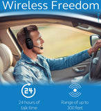 VXI BlueParrott B450-XT Noise Canceling Bluetooth Headset Bundle with USB Charging Cable, Blucoil Micro USB Car Charger, USB Wall Adapter and 5-Pack of Reusable Cable Ties