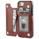iPhone 8 Wallet Case with Card Holder,OT ONETOP iPhone 7 Case Wallet Premium PU Leather Kickstand Card Slots,Double Magnetic Clasp and Durable Shockproof Cover 4.7 Inch(Brown)