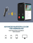 Mpow Business Headset 20H Bluetooth Headset IPX4 Handsfree Dual-Mic Noise Cancelling, Bluetooth Earpiece Business CVC 6.0, Wireless Earbuds with Clear Voice for Business/Office/Driving