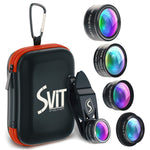 Phone Camera Lens Kit - 5 in 1 Universal Set for iPhone, Samsung, Smartphones and Tablets - 2X Zoom Telephoto, 198 Fisheye, 0.63X Wide Angle, 15X Macro, CPL Filter Lens for Cell Phones
