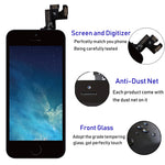 for iPhone 5S Screen Replacement with Home Button, Arotech 4.0 Inch Full Assembly LCD Display Digitizer Touch Screen with Repair Tool Kit and Tempered Glass (i5S Black)