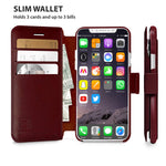 LUPA iPhone Xs Max Wallet case, Durable and Slim, Lightweight with Classic Design & Ultra-Strong Magnetic Closure, Faux Leather, Burgundy, for Apple iPhone Xs Max