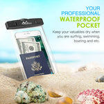 MoKo Waterproof Phone Pouch [2 Pack], Underwater Phone Case Dry Bag with Lanyard Compatible with iPhone X/Xs/Xr/Xs Max, 8/7/6s Plus, Samsung Galaxy S9/S8 Plus, S7 Edge, Note 9/8, Huawei, Black Black