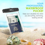 MoKo Waterproof Phone Pouch [2 Pack], Underwater Phone Case Dry Bag with Lanyard Compatible with iPhone X/Xs/Xr/Xs Max, 8/7/6s Plus, Samsung Galaxy S9/S8 Plus, S7 Edge, Note 9/8, Huawei, Black Black