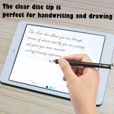 MEKO (2nd Generation) [2 in 1 Precision Series] Disc Stylus Pen for iPhone, iPad Pro/Mini/Air, Samsung Galaxy Note and All Touch Screen Devices Bundle with 6 Replacement Tips,Pack of 2(Black/Black)