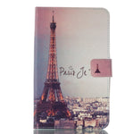 Paris Tower Folio Case for Fire 7 2015 - Slim Fit Premium Painting Leather Standing Protective Cover Case for Amazon Kindle Fire 7 Tablet (will only fit Fire 7" Display 5th Generation - 2015 release)
