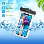 MoKo Waterproof Phone Pouch [2 Pack], Underwater Waterproof Cellphone Case Dry Bag with Lanyard Armband Compatible with iPhone X/Xs/Xr/Xs Max, 8/7/6s Plus, Samsung S10/S9/S8 Plus, S10 e, Up to 6.5"