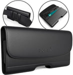 Bomea iPhone Xs Max Holster, iPhone 8 Plus 7 Plus Belt Clip Case, Premium Leather Holster Pouch Case with ID Card Holder for Apple iPhone Xs Max/6s Plus/7 Plus/8 Plus (Fit w/Phone Case on) Black
