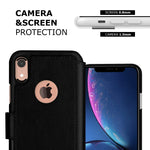 LUPA iPhone XR Wallet case, Durable and Slim, Lightweight with Classic Design & Ultra-Strong Magnetic Closure, Faux Leather, Black, for Apple XR.