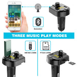 Bluetooth FM Transmitter for car, Wireless FM Transmitter Radio Receiver Adapter Car Kit,with Dual USB Car Charging Ports,Hands Free Calling,Music Player Support TF/SD Card, USB Disk