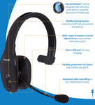 VXI BlueParrott B450-XT Noise Canceling Bluetooth Headset Bundle with USB Charging Cable, Blucoil Micro USB Car Charger, USB Wall Adapter and 5-Pack of Reusable Cable Ties