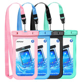 Mpow Waterproof Phone Pouch, IPX8 Universal Waterproof Case Underwater Dry Bag 4-Pack Compatible for iPhone Xs Max/XS/XR/X/8, Galaxy S9/S9P/S8/Note 9/8, Google/HTC up to 6.5" (Pink Blue Black Green)