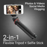 Xenvo SquidGrip iPhone Tripod, GoPro Tripod - Flexible Cell Phone Tripod Stand with Ball-Head 360, Compatible with iPhone, Android, Samsung, Google Smartphones, and ANY Mobile Phone (Red)