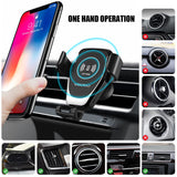 Wireless Car Charger, Veidoo 10W Qi-Certified Gravity Wireless Fast Charge Car Mount Air Vent Phone Holder Compatible with Mobile Phone S7 edge/S8/S10/S9+/Note 9 & Enable Qi Device