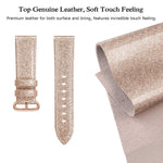 SWEES Leather Band Compatible Apple Watch 38mm 40mm, Genuine Leather Shiny Bling Glitter Strap Compatible Apple Watch Series 4 Series 3 Series 2 Series 1, Sports & Edition Women, Glistening Rose Gold