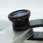 Camkix Universal 3 in 1 Cell Phone Camera Lens Kit - Fish Eye Lens / 2 in 1 Macro Lens & Wide Angle Lens / Universal Clip (Black)