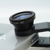 Camkix Universal 3 in 1 Cell Phone Camera Lens Kit - Fish Eye Lens / 2 in 1 Macro Lens & Wide Angle Lens / Universal Clip (Black)
