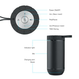 COMISO Waterproof Bluetooth Speakers Outdoor Wireless Portable Speaker with 20 Hours Playtime Superior Sound for Camping, Beach, Sports, Pool Party, Shower (Dark Grey)