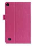 Fire 7 2015 Case, Amazon Fire 7 Case, rooCASE Dual View Leather PU Folio Slim Fit Lightweight Folding Cover with Stand for Fire 7 5th Gen 2015 Magenta