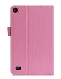 Fire 7 2015 Case, Amazon Fire 7 Case, rooCASE Dual View Leather PU Folio Slim Fit Lightweight Folding Cover with Stand for Fire 7 5th Gen 2015, Pink