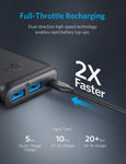 Anker PowerCore II 20000, 20100mAh Portable Charger with Dual USB Ports, PowerIQ 2.0 (up to 18W Output) Power Bank, Fast Charging for iPhone, Samsung and More (Compatible with Quick Charge Devices)