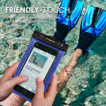 MoKo Waterproof Phone Pouch, Underwater Waterproof Cellphone Case Dry Bag with Lanyard Armband Compatible with iPhone X/Xs/Xr/Xs Max, 8/7/6s Plus, Samsung Galaxy S10/S9/S8 Plus, S10 e, S7 Edge, Blue