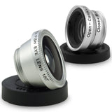 Universal 3 in 1 Camera Lens Kit for Smart phones (including iPhone, Samsung Galaxy, HTC, Motorola and More), Tablets, iPad, and Laptops includes One Fish Eye Lens / One 2 in 1 Macro Lens and Wide Angle Lens / One Universal Clip / One Microfiber Carrying