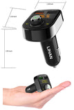Bluetooth FM Transmitter for Car,Hands-Free Call Adapter,QC3.0 USB Fast Charger & USB Flash Reader Compatible for iPhone,Samsung,Most Smartphone