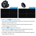 Phone Camera Lens,TODI 4K HD 2 in 1 120° Wide Angle Lens, 20X Macro Lens,Clip-On Phone Lens Compatible iPhone,Samsung, Most Andriod Phones No Distortion