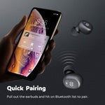 SoundPEATS TrueFree True Wireless Earbuds Bluetooth 5.0 in-Ear Stereo Bluetooth Headphones with Microphone Wireless Earphones 15 Hours Playtime, Hands-Free Calls, One-Step Pairing