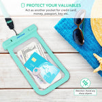 Mpow Universal Waterproof Case, IPX8 Waterproof Phone Pouch Dry Bag Compatible for iPhone Xs Max/Xs/Xr/X/8/8plus/7/7plus/6s/6/6s Plus Galaxy s10/s9/s8 Note 9/8 Google Pixel HTC12 (Black+Blue 2-Pack)