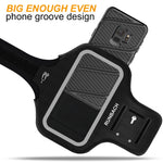 Galaxy S9 Armband,RUNBACH Sweatproof Running Exercise Gym Cellphone Sportband Bag with Fingerprint Touch/Key Holder and Card Slot for Samsung Galaxy S9 (Black)