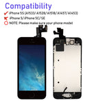 for iPhone 5S Screen Replacement with Home Button, Arotech 4.0 Inch Full Assembly LCD Display Digitizer Touch Screen with Repair Tool Kit and Tempered Glass (i5S Black)
