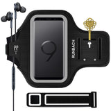 Galaxy S9 Armband,RUNBACH Sweatproof Running Exercise Gym Cellphone Sportband Bag with Fingerprint Touch/Key Holder and Card Slot for Samsung Galaxy S9 (Black)
