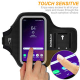Galaxy S9 Armband,RUNBACH Sweatproof Running Exercise Gym Cellphone Sportband Bag with Fingerprint Touch/Key Holder and Card Slot for Samsung Galaxy S9 (Black)